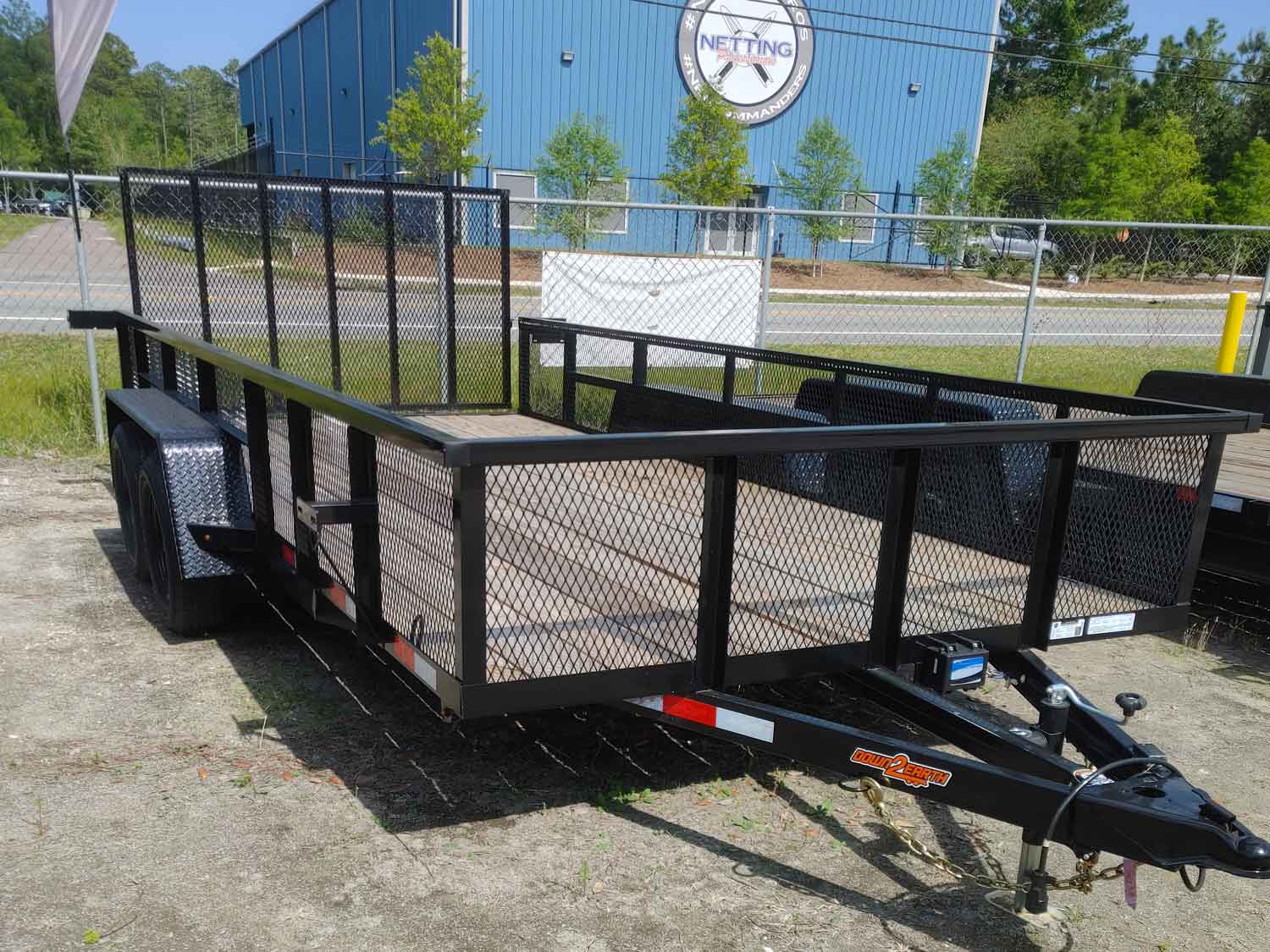 7x16 BLACK OPEN TRAILER | TA - EXPANDED MESH SIDES | #7437-image